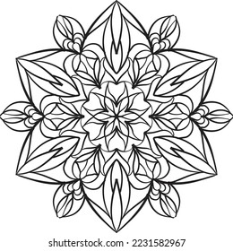Flor Mandala Patrón relajante coloración anti estrés meditación