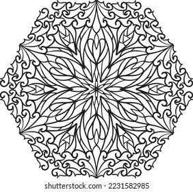 Flower Mandala Pattern relaxing coloring anti stress meditation