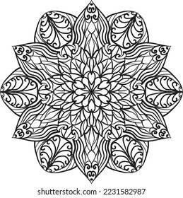 Flor Mandala Patrón relajante coloración anti estrés meditación