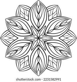 Flor Mandala Patrón relajante coloración anti estrés meditación