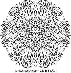 Flor Mandala Patrón relajante coloración anti estrés meditación