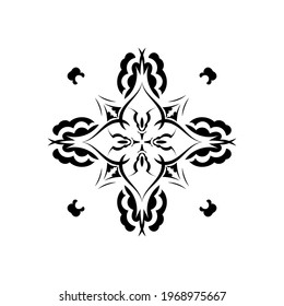 Flower mandala, patterned Indian paisley. geometric 