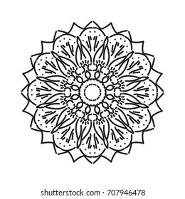 flower mandala, patterned Indian paisley. geometric vector illustration