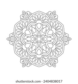 Flower Mandala Printable Coloring Book Page Vector File