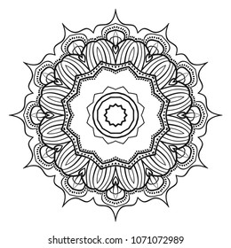 Flower mandala. Printable package decorative elements. Coloring page template. It is fantastic vector illustrations.