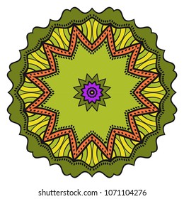 Flower mandala. Printable package decorative elements. Coloring page template. It is fantastic vector illustrations.