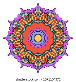 Flower mandala. Printable package decorative elements. Coloring page template. It is fantastic vector illustrations.