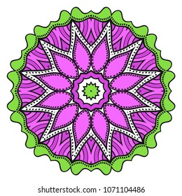 Flower mandala. Printable package decorative elements. Coloring page template. It is fantastic vector illustrations.