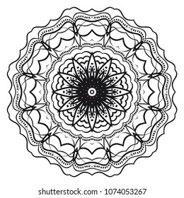 Flower mandala. Printable package decorative elements. Coloring page template. It is fantastic vector illustrations.