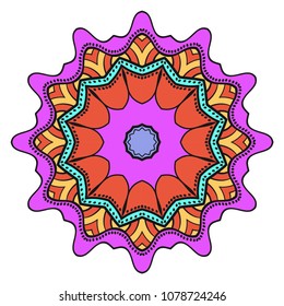 Flower mandala. Printable package decorative elements. Coloring page template. It is fantastic vector illustrations.