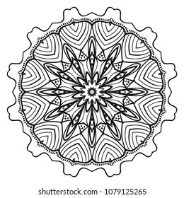 Flower mandala. Printable package decorative elements. Coloring page template. It is fantastic vector illustrations.