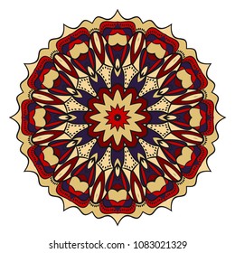 Flower mandala. Printable package decorative elements. Coloring page template. It is fantastic vector illustrations.