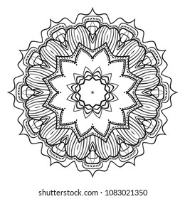 Flower mandala. Printable package decorative elements. Coloring page template. It is fantastic vector illustrations.