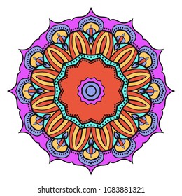 Flower mandala. Printable package decorative elements. Coloring page template. It is fantastic vector illustrations.