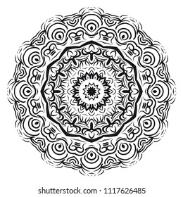Flower mandala. Printable package decorative elements. Coloring page template. It is fantastic vector illustrations.