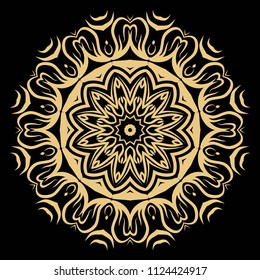 Flower mandala. Printable package decorative elements. Coloring page template. It is fantastic vector illustrations.