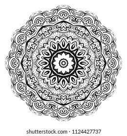 Flower mandala. Printable package decorative elements. Coloring page template. It is fantastic vector illustrations.