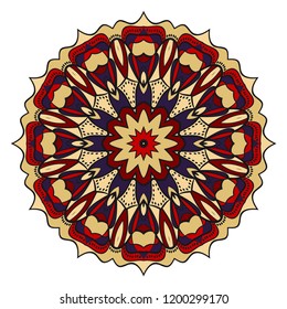 Flower mandala. Printable package decorative elements. Coloring page template. It is fantastic vector illustrations.