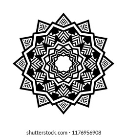 Flower Mandala. Round Circular ornament pattern vector. vintage decorative element.