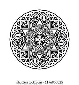 Flower Mandala. Round Circular ornament pattern vector. vintage decorative element.