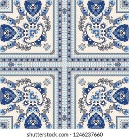 Flower Mandala seamless pattern. Ethnic Oriental Circle Ornament. Islam, Arabic, Indian, ottoman motifs