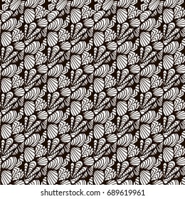 Flower mandala seamless pattern in hand drawn style for prints, fabric and ceramic. Vector illustration. 