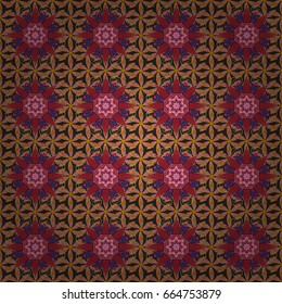 Flower Mandala seamless pattern. Vector Ethnic Oriental Circle Ornament. Islam, Arabic, Indian, ottoman motifs on a background.