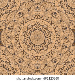 Flower Mandala seamless pattern. Vintage lace background. Decorative elements. Oriental pattern, vector illustration. Islam, Arabic, Indian, turkish, pakistan, chinese, ottoman motifs