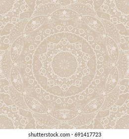 Flower Mandala seamless pattern. Vintage lace background. Decorative elements. Oriental pattern, vector illustration. Islam, Arabic, Indian, turkish, pakistan, chinese, ottoman motifs
