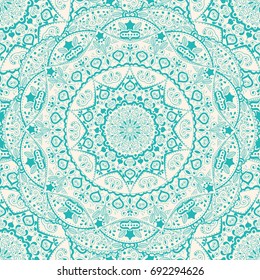 Flower Mandala seamless pattern. Vintage lace background. Decorative elements. Oriental pattern, vector illustration. Islam, Arabic, Indian, turkish, pakistan, chinese, ottoman motifs