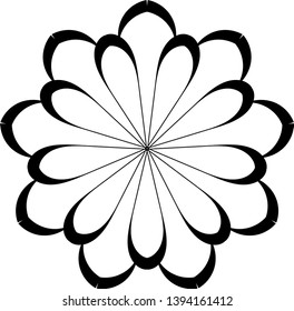 Flower mandala shape. Decorative round ornament for anti-stress coloring book, poster, prints, invitations.
