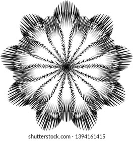 Flower mandala shape. Decorative round ornament for anti-stress coloring book, poster, prints, invitations.