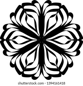 Flower mandala shape. Decorative round ornament for anti-stress coloring book, poster, prints, invitations.