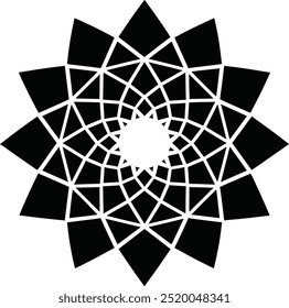Flower Mandala silhouette with white background