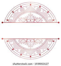 Flower Mandala. Split pattern in form of mandala for Henna Mehndi or tattoo decoration. Decorative ornament in ethnic oriental style, vector illustration.