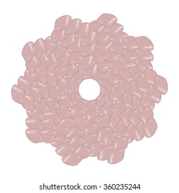 Flower mandala with stones