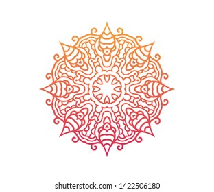 Flower Mandala Template Vector Icon