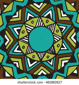 Flower mandala tile - zentangle pattern. Perfect for web, textile.