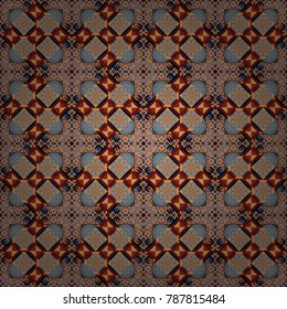 Flower mandala vector colorful background foin gray, orange and brown colors. Seamless pattern for cards, prints, textile, fabric, books covers or wrapping paper.