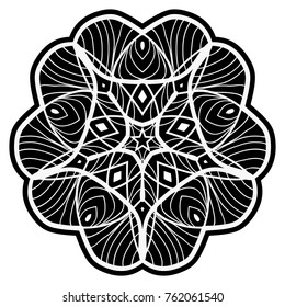 Flower mandala. Vector Ornament For Backgrounds, Logos, Stickers
