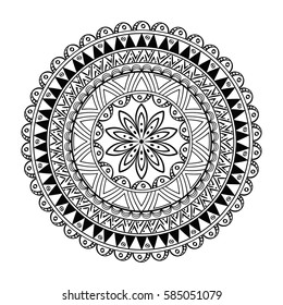 Flower mandala in vector. Perfect for wedding invitation and yoga card template.