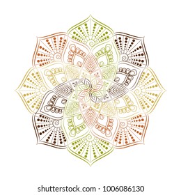 Flower Mandala. Vintage decorative elements. Oriental pattern, vector illustration. Islam, Arabic, Indian, moroccan,spain, turkish, pakistan, chinese, mystic, ottoman motifs. Coloring book page
