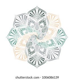 Flower Mandala. Vintage decorative elements. Oriental pattern, vector illustration. Islam, Arabic, Indian, moroccan,spain, turkish, pakistan, chinese, mystic, ottoman motifs. Coloring book page