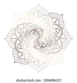 Flower Mandala. Vintage decorative elements. Oriental pattern, vector illustration. Islam, Arabic, Indian, moroccan,spain, turkish, pakistan, chinese, mystic, ottoman motifs. Coloring book page