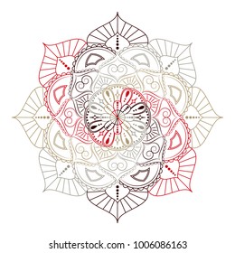 Flower Mandala. Vintage decorative elements. Oriental pattern, vector illustration. Islam, Arabic, Indian, moroccan,spain, turkish, pakistan, chinese, mystic, ottoman motifs. Coloring book page