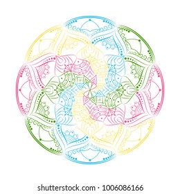 Flower Mandala. Vintage decorative elements. Oriental pattern, vector illustration. Islam, Arabic, Indian, moroccan,spain, turkish, pakistan, chinese, mystic, ottoman motifs. Coloring book page