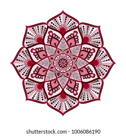 Flower Mandala. Vintage decorative elements. Oriental pattern, vector illustration. Islam, Arabic, Indian, moroccan,spain, turkish, pakistan, chinese, mystic, ottoman motifs. Coloring book page