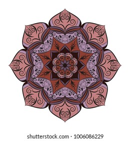 Flower Mandala. Vintage decorative elements. Oriental pattern, vector illustration. Islam, Arabic, Indian, moroccan,spain, turkish, pakistan, chinese, mystic, ottoman motifs. Coloring book page