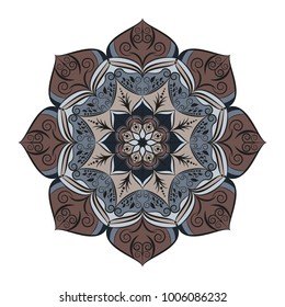 Flower Mandala. Vintage decorative elements. Oriental pattern, vector illustration. Islam, Arabic, Indian, moroccan,spain, turkish, pakistan, chinese, mystic, ottoman motifs. Coloring book page