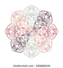 Flower Mandala. Vintage decorative elements. Oriental pattern, vector illustration. Islam, Arabic, Indian, moroccan,spain, turkish, pakistan, chinese, mystic, ottoman motifs. Coloring book page